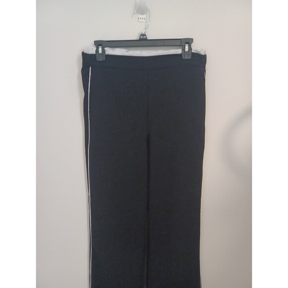 Maeve by Anthropologie Black Wide Leg High Rise Trousers M Track Pants Flared - Picture 2 of 10